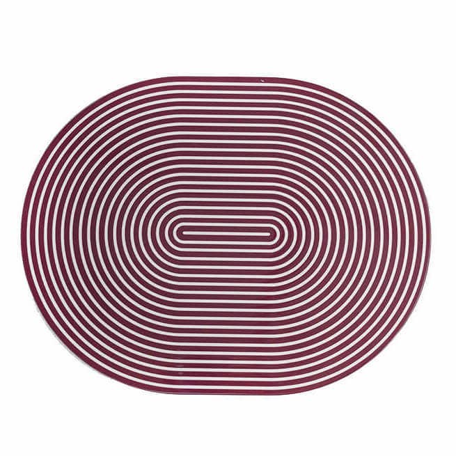 Lacquer Stripe Placemats - Plum & White