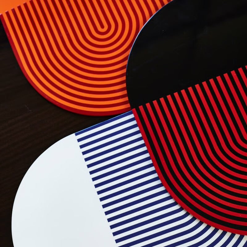 Stripes & Solids Lacquer Placemats - Black & White