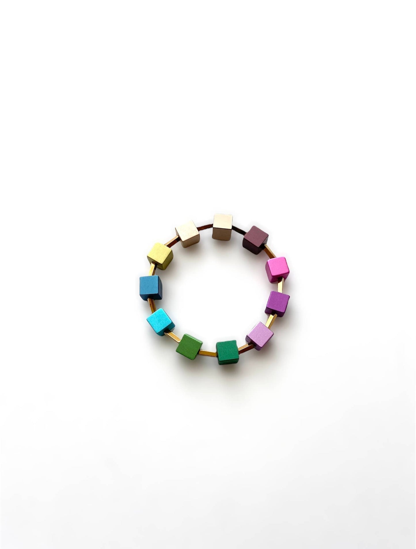 Aluminum Cube Stacking Bracelets
