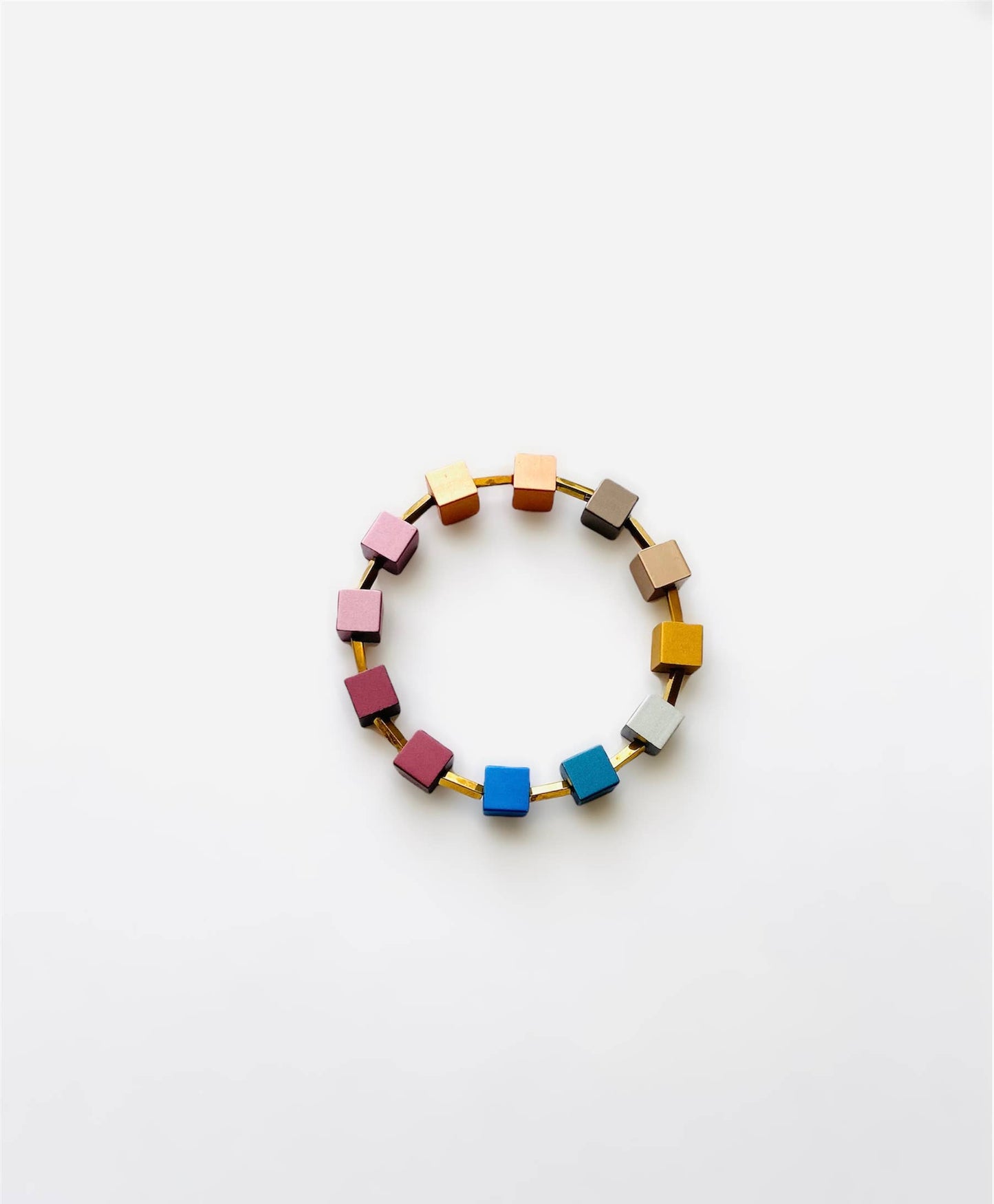 Aluminum Cube Stacking Bracelets
