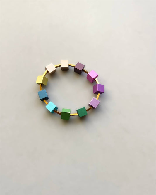 Aluminum Cube Stacking Bracelets
