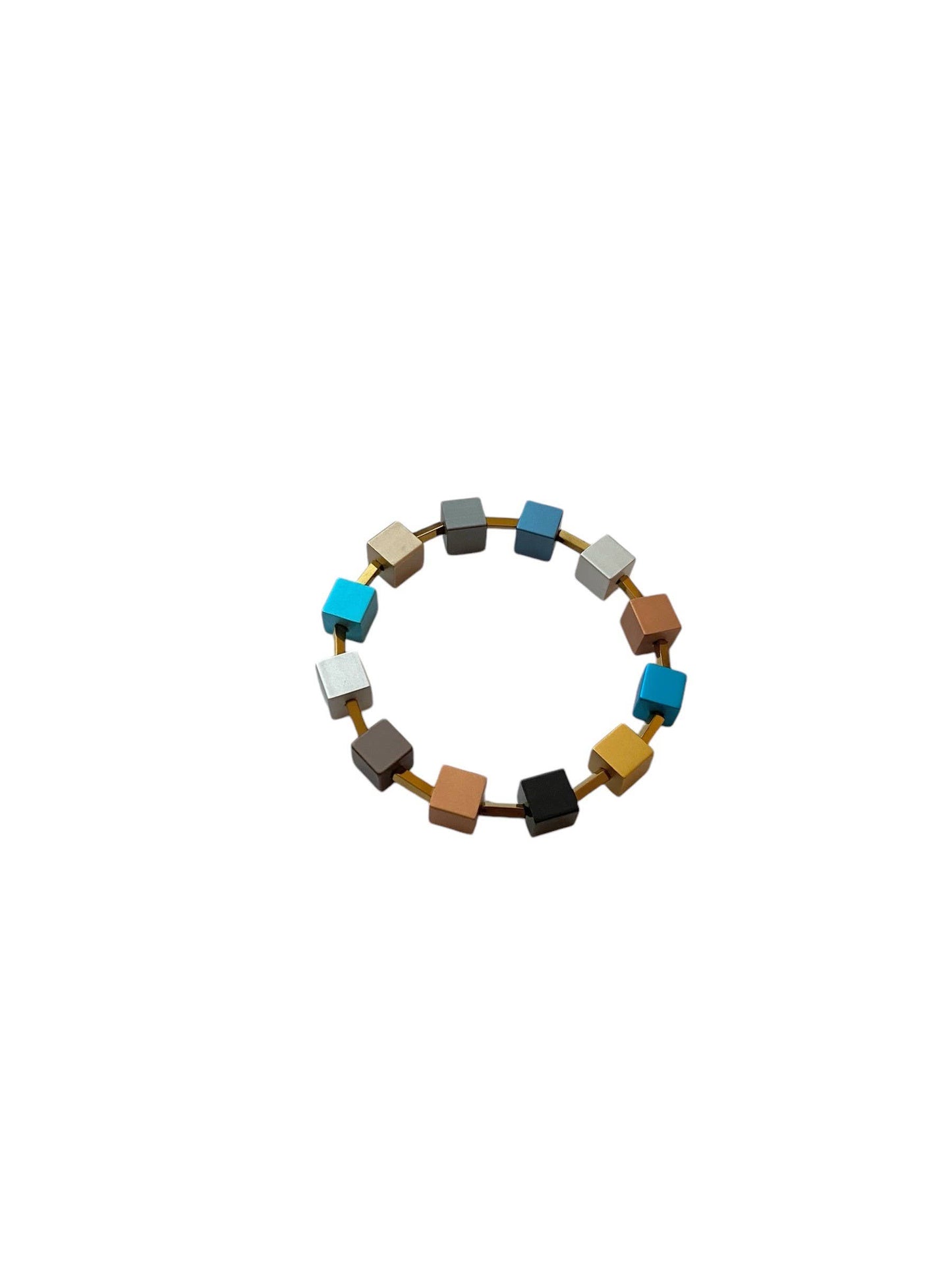 Aluminum Cube Stacking Bracelets