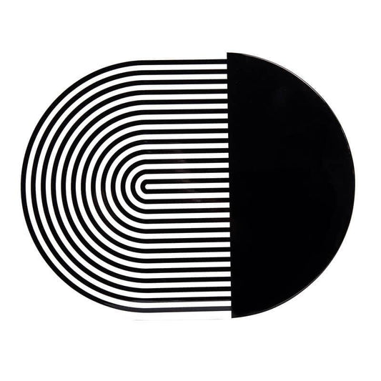 Stripes & Solids Lacquer Placemats - Black & White